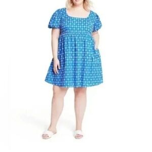NWT Rhode x Target Blue Patterned Mini Dress size XXL